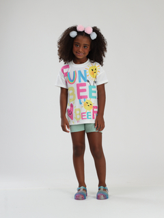CONJ FEM INFANTIL BEE FUN BERMUDA VERDE