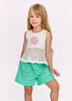 SHORT FLORAL AURORA VERDE