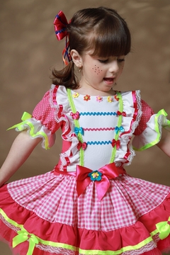 FANTASIA JUNINA VESTIDO XADREZ ROSA - comprar online