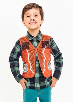 COLETE SEGURA PEÃO MARROM - Carretel Kids