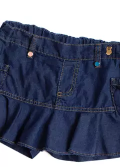 SHORT SAIA COLOR FLOR JEANS - Carretel Kids