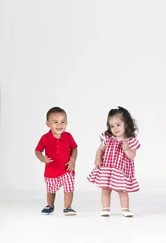 CONJ POLO VERMELHO PIQUET