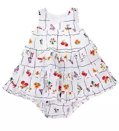 VESTIDO BABADOS QUADRADINHOS