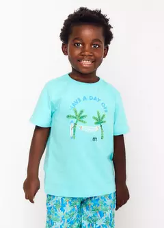 CAMISETA ENFIM O VERÃO AZUL CÉU