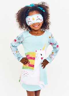 CONJ. PIJAMA UNICORNIO MAGICO AZUL E BRANCO - comprar online