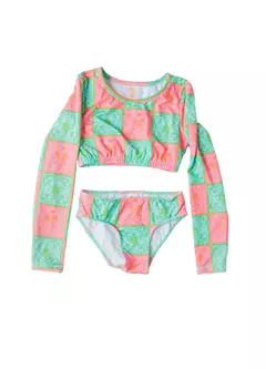 BIQUINI LENCO TROPICAL ROSA E VERDE na internet