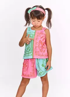 CONJ. LENCO TROPICAL ROSA E VERDE na internet