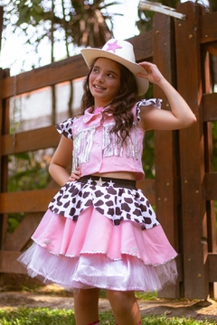 FANTASIA JUNINA CONJUNTO COUNTRY ROSA - loja online