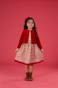 CONJUNTO VESTIDO E CASACO PLUSH - Carretel Kids