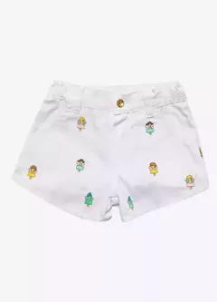SHORT JARDIM MÁGICO BRANCO - Carretel Kids