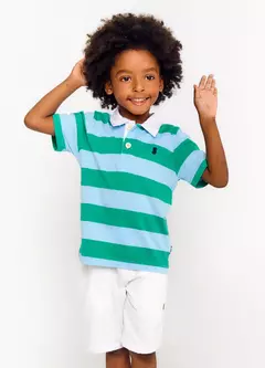 POLO FESTA FINAL DE ANO VERDE E GELO - Carretel Kids