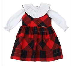 CONJ VESTIDO E XADREZ VERMELHO