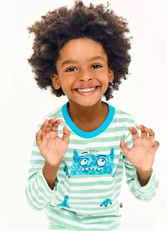 CONJ.PIJAMA MONSTRINHO DA FAMILIA BCO E SERRADO - comprar online