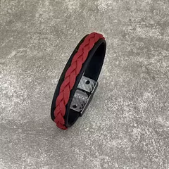 PULSEIRA MASCULINA TRANÇADA VERMELHA