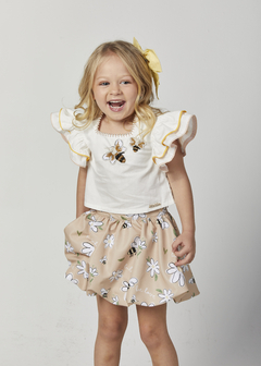 CONJ FEMININO INFANTIL CROPPED E SAIA - comprar online