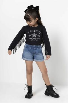 CONJ. BLUSA COM SHORTS JEANS COUNTRY