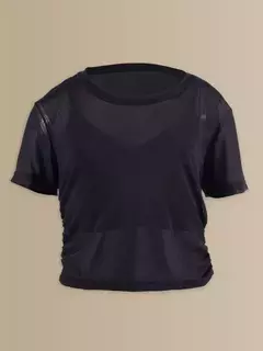 BLUSA CROPPED TRANSPARÊNCIA COM TOP LIVIA