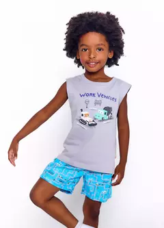 CONJUNTO ESTRADA EM CONSTRUÇÃO CINZA E AZUL - Carretel Kids