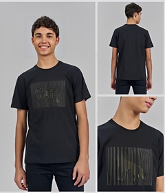 CAMISETA KIDS MASC MC PRETO