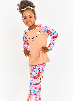 CONJ.PIJAMA KIT FOFURA CAMELO E ROXO