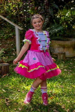 FANTASIA JUNINA VESTIDO XADREZ ROSA - loja online