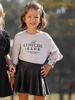 CONJ. BLUSA MALHA COM SAIA DE CIRRE COWGIRL - comprar online