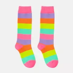 Meia Tô Feliz (listrada neon) - comprar online