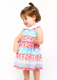 VESTIDO E CALCINHA POP LIST ROXO E ROSA - comprar online