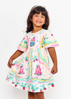 VESTIDO DOCE DE MORANGUINHO OFF WHITE
