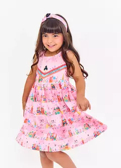 VESTIDO REINO DE MUITAS CORES ROSA - comprar online