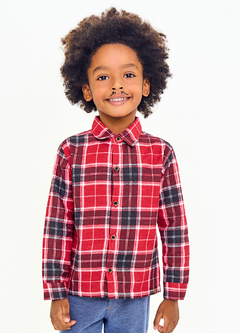 CAMISA SEGURA PEÃO PRETO E VERMELHO