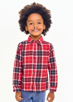 CAMISA SEGURA PEÃO PRETO E VERMELHO