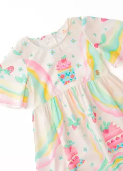 VESTIDO DOCE DE MORANGUINHO OFF WHITE - loja online