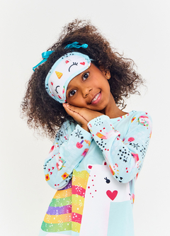 CONJ. PIJAMA UNICORNIO MAGICO AZUL E BRANCO - loja online