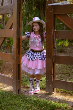 FANTASIA JUNINA CONJUNTO COUNTRY ROSA - Carretel Kids
