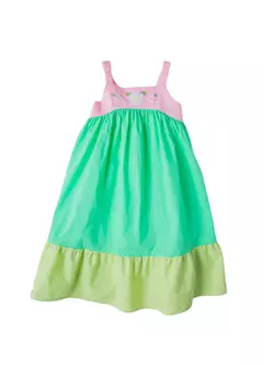 VESTIDO FLORAL AURORA VERDE E ROSA na internet