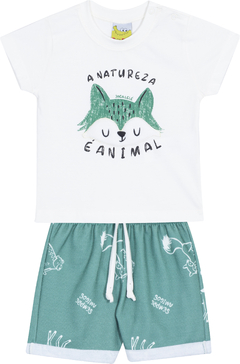 CONJ CAMISETA E BERMUDA LOBO