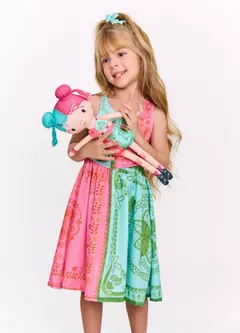 ALMOFADA LENCO TROPICAL ROSA E VERDE U