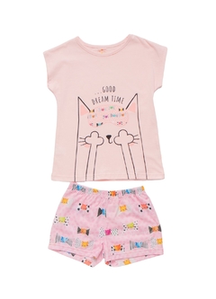 CONJ. PIJAMA LACOS E GATOS ROSA BB - comprar online