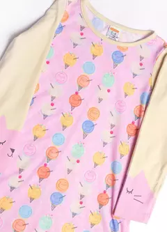 Camisola Sorvete Fofura Rosa - Carretel Kids