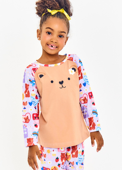 CONJ.PIJAMA KIT FOFURA CAMELO E ROXO - comprar online