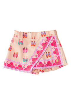 SHORT SAIA SAPATINHOS DE BONECA NUDE E ROSA