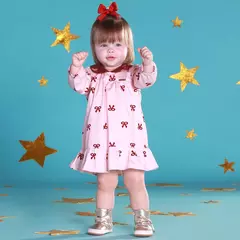 VESTIDO LARGUINHO LAÇO ROSA