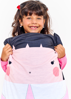 CONJ. CAMISOLA E FRONHA SONECA C/ BONECA ROSA E LARANJA - comprar online