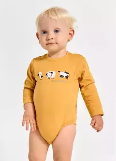 BODY INFANTIL BEM VINDO À FAZENDINHA MOSTARDA - comprar online