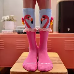 MEIA FLAMINGO ROSA na internet