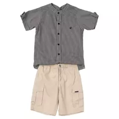 CONJUNTO SHORT XADREZ BEGE - comprar online