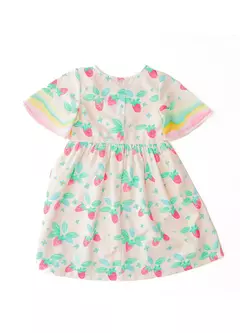 VESTIDO DOCE DE MORANGUINHO OFF WHITE - Carretel Kids