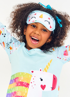 CONJ. PIJAMA UNICORNIO MAGICO AZUL E BRANCO - Carretel Kids
