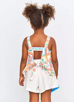 CONJ. DELICIAS DE VERAO OFF WHITE E LARANJA - Carretel Kids
